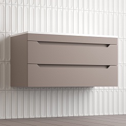 Style Line Тумба под раковину Остин 100 подвесная тауп темный – фотография-4